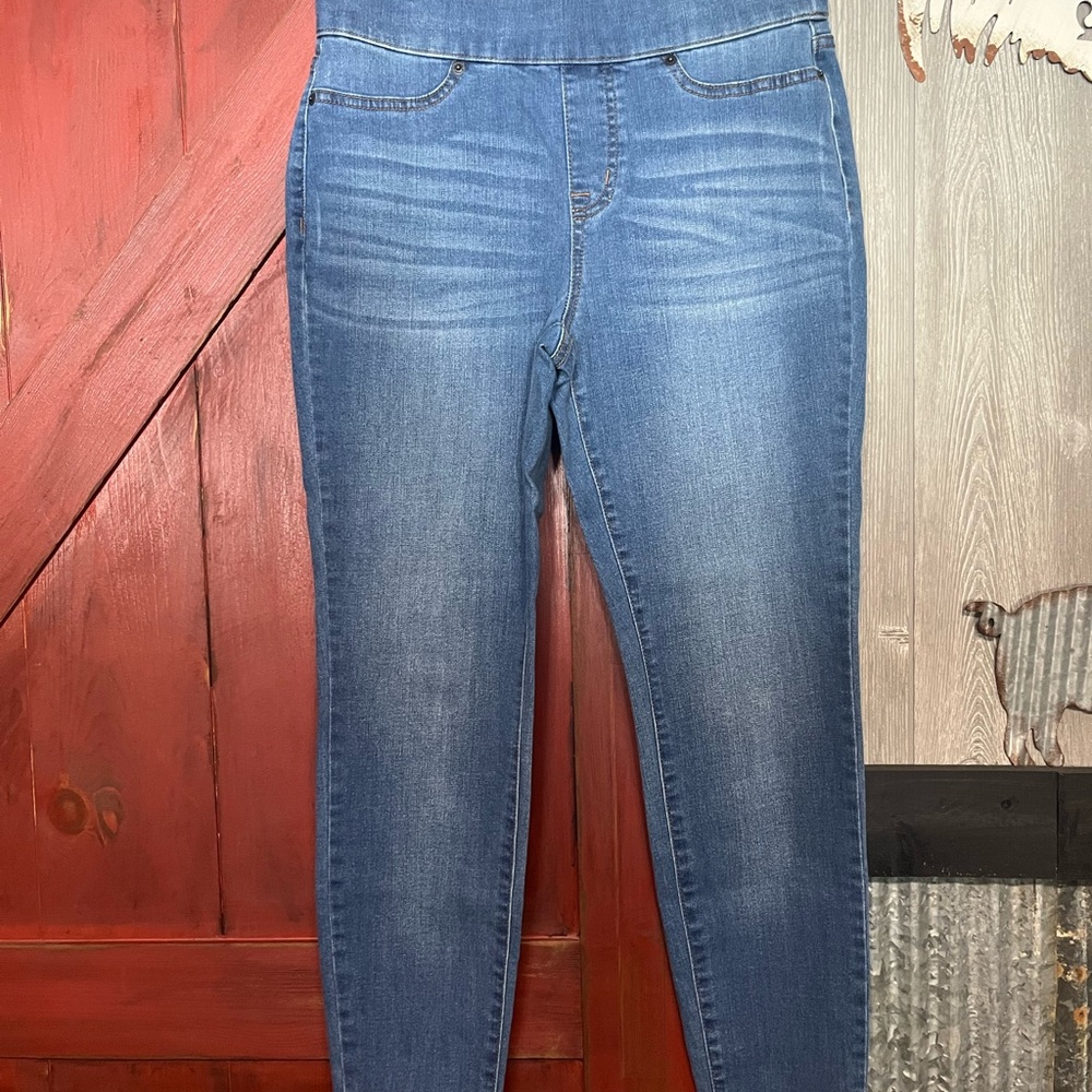 LOGO by Lori Goldstein High Rise Blue Jeans